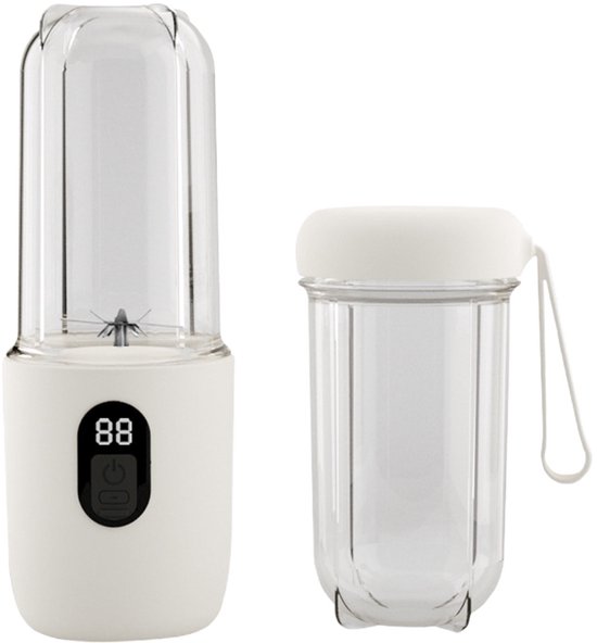 Draagbare sportfles voor op reis, mini-sapcentrifuge, blender (voor smoothies en milkshakes), USB-opladen, batterij-indicator van Merkloos