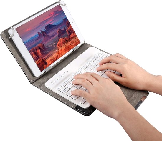 Draagbare Tablet Hoes met PU Toetsenbord, Beschermende Laptop Case voor PC en Tablets van Merkloos