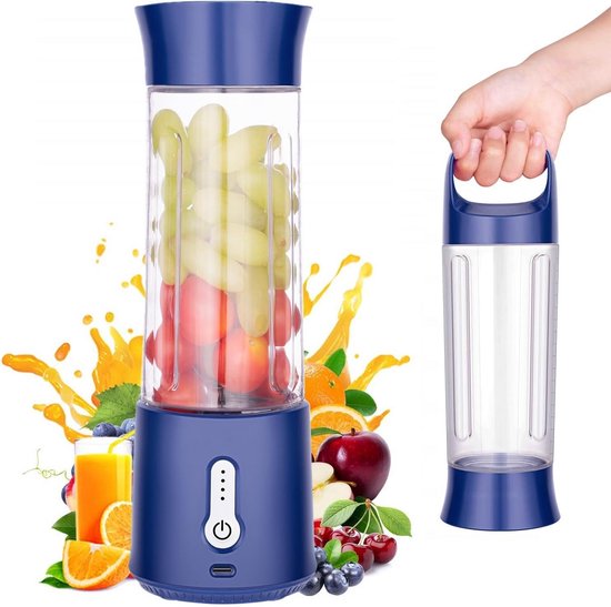 Draagbare USB Blender - Smoothie Blender Beker - Krachtige Persoonlijke Mini Mixer voor Onderweg (500ml) van Merkloos