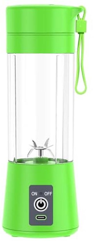 Draagbare USB-mixbeker voor Smoothies en Sap, 400 ml, Groen van Merkloos
