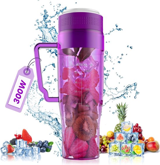 Draagbare USB-oplaadbare Blender met Rietdeksel - Gezonde Smoothies overal - Compact Design - Makkelijk te Gebruiken van Merkloos
