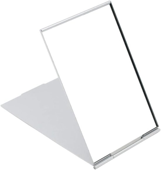 Draagbare Vouwspiegel voor Reizen, Compacte Make-up Spiegel, Handige Pocket Spiegel, 11.5cm x 8cm, Zilver, Ideaal voor Op Reis en Dagelijks Gebruik