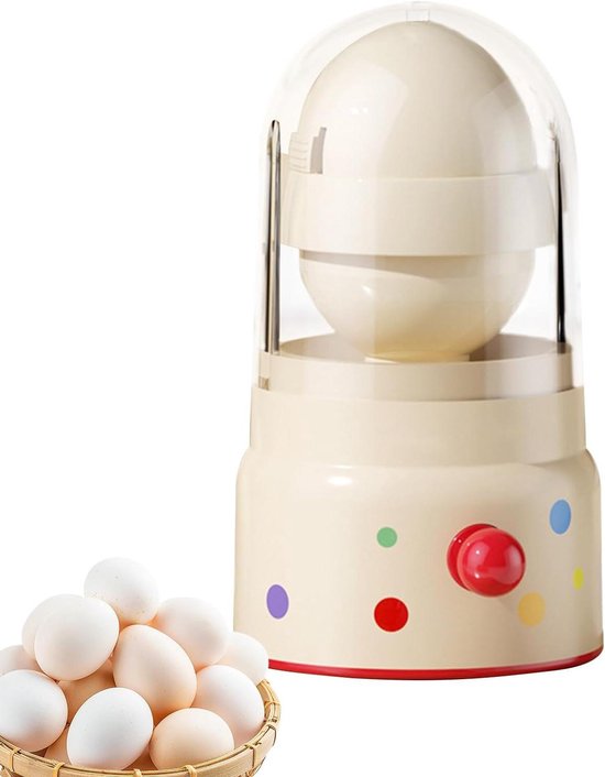 Draaibare eiermixer - Handmatige schudder - Keuken mengen - Ergonomische handgreep - 9x9x9 cm - Crèmekleurig
