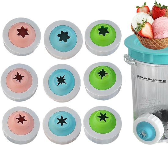 Draaibare Ijsmachine Spuitmond - Dessert Onderdelen - Feestelijke Traktaties - Gestroomlijnd Aansluitproces - 9-delige Set - Niet gespecificeerd
