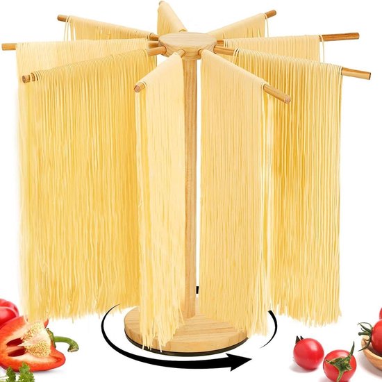 Draaibare pastadroger met 9 stanggrepen voor verse Italiaanse en Chinese pasta van Marcato