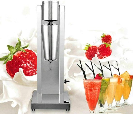 Drankmixer - Milkshake apparaat - Dranken mixen - Dubbele schijf mengas - 650 ml - Zilver