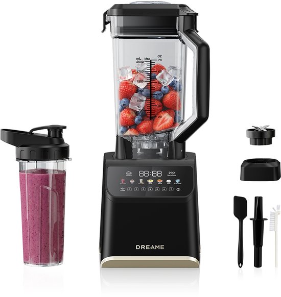 Dreame BlendLogic™ Blender | 2000W | iDetect™ AI | 9 Programma's | BPA-vrij | 2L + 700ml - Zwart van Merkloos