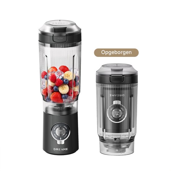 Dreame PortFresh™ Draagbare Blender - 15s Smoothie - BPA-vrij - USB-C - 880ml - 5 Standen - Grijs van Merkloos