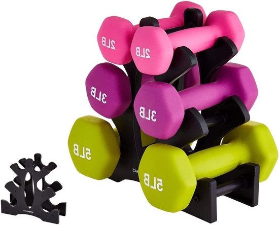 Drie niveaus dumbbell rek voor gewichtshouders, ideaal voor thuisgymnastiek en fitnessoefeningen, 23x22.5x8.5cm