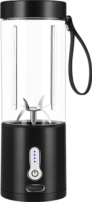 DrPhone PowerBlend - Draagbare Elektrische Juicer – Draagbare Blender – 530 ML Capaciteit – 20000 RPM – Mini Juicer - Zwart