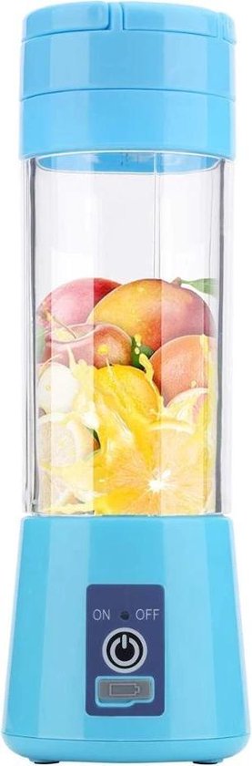 DrPhone V7 - Draagbare Blender - Mixer / Shaker – 2000 mAh Accu - 380ml - Blauw van DrPhone