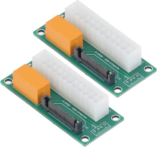 Dual Power Supply Sync Starter - 2 Pack PSU Adapter voor BTC Miner, 24 Pin Connector met Ruimtebesparend Ontwerp, Efficiënt en Betrouwbaar van Merkloos