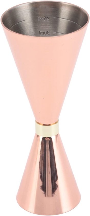 Dubbele Cocktail Jigger 30mm tot 60mm - Perfect voor Thuisgebruik, Koperafwerking en Comfortabele Grip van Merkloos