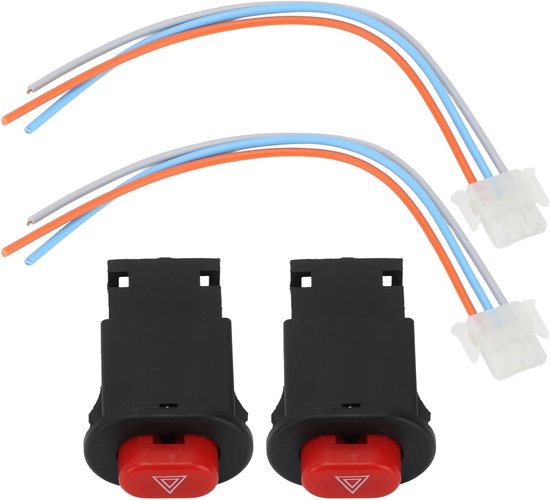 Dubbele Flits Alarm Lichtschakelaar van Plastic voor Motor en Scooter - Veiligheidsindicator en Waarschuwingslicht van Merkloos