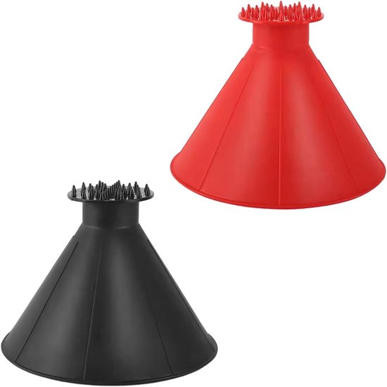 Dubbele kegel ijskrabber voor auto, effectieve ruit ijskrabber, sneeuwschraper voor autoruiten, handig voor winterse omstandigheden van Merkloos