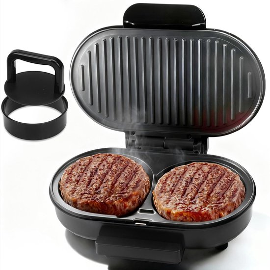 Dubbele Mini-Grill - Ontbijtsandwichmaker Hamburgerpers Panini-Grill - Kleine Elektrische Grill - Ideaal Voor Ontbijt Lunch En Snacks Thuis Kantoor En Studentenkamer