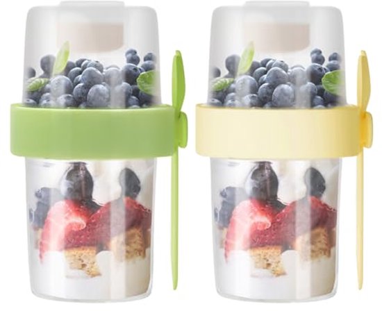 Dubbellaagse Lekvrije Yoghurtbeker 900 ml - Ideaal voor Haver, Salades en Lunch van Mepal