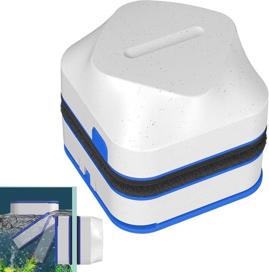Dubbelzijdig magnetisch reinigingsgereedschap met voederautomaat, aquariumschrobber, voor huishouden, keuken, huisdieren, terraria's, grind, schildpadden, betta