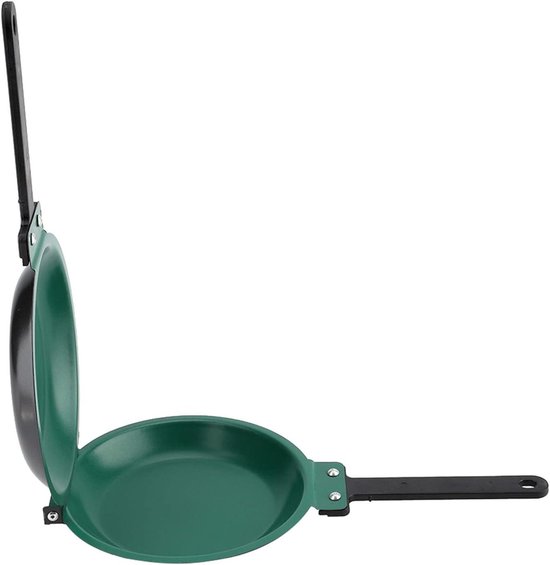 Dubbelzijdige Koekenpan - Omelet Pan Pannenkoek Pan - Ontbijt Koken - Flip Design - 19.3 cm Diameter - Groen