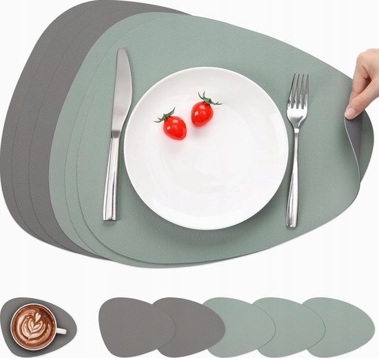 Dubbelzijdige Placemats Set - Waterdicht & Antislip Tafelbescherming