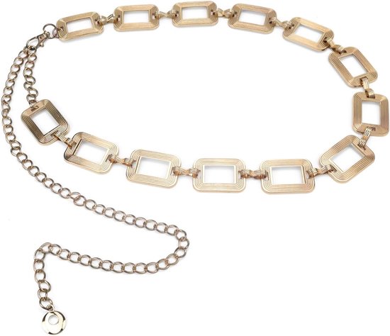 Dunne Gouden Heupketting voor Dames - Verstelbare Metalen Ceintuur voor Jurken en T-shirts, Perfect voor Feestjes en Casual Outfits van Merkloos