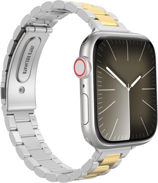 Dunne RVS Armband voor Apple Watch 38mm 40mm 41mm, Verstelbare Metalen Vervangband voor iWatch SE en Series 9 8 7 6 5 4 3 2 1, Stijlvol en Comfortabel van Merkloos
