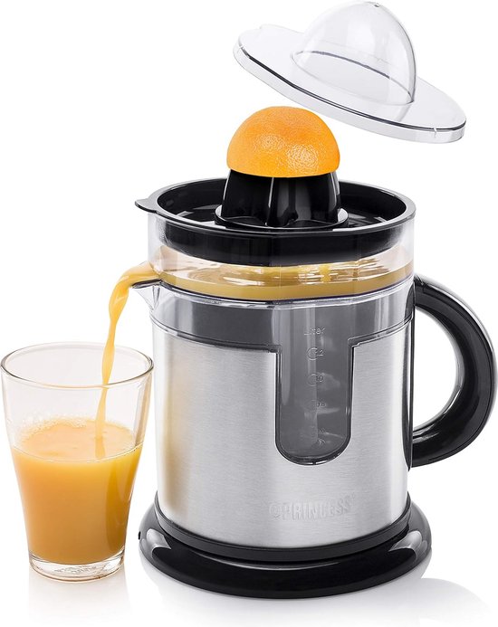 Duo Juicer – Innovatief tussenstuk met dubbelfunctie – RVS Design, 40 Watt, Zilver van Bourgini