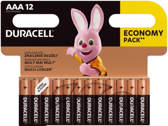 Duracell AAA Alkaline - Batterij  -  1,5 V - 12 stuks van Duracell