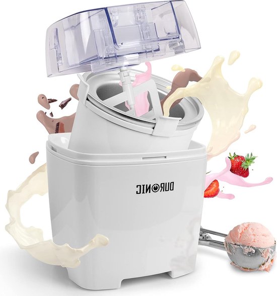 Duronic IJsmachine 540W - 15 L Kom - Maak Zelfgemaakte Desserts - Italiaans IJs Sorbet Yoghurtijs - Thuis Keuken Roomijs Schepijs van Duronic