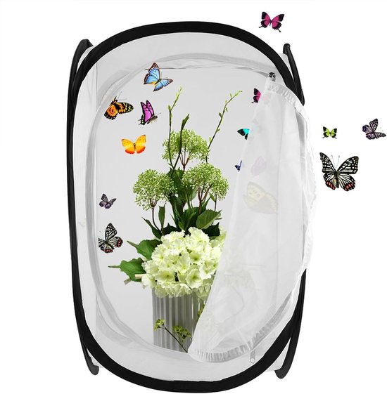 Duurzaam en Opvouwbaar Vlinderkooi voor Tuin, Grote Ventilatie en Gemakkelijk Transporteren van Merkloos