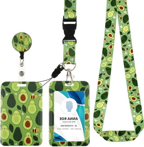 Duurzame ID Badge Houder met Lanyard en Retractable Badge Reel voor Kantoor, Studenten en Werknemers