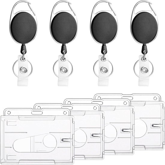 Duurzame ID Kaarthouders met Yoyo en Stevige Koord, Retractable Keychain voor Sleutels, Badges en Dagelijks Gebruik - 34mm x 108mm van Merkloos