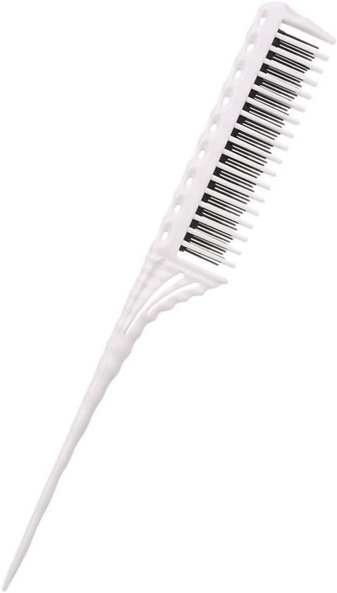 Duurzame Kam met Drie Rijen Tanden - Ontklittende Borstel met Tapered Tail voor Eenvoudig Scheiden en Backcombing - Ideaal voor Alle Haartypes en Compact voor Reizen