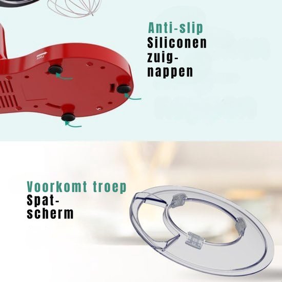 DYNA® Mixer met mengkom - Mixer - Mixer met mengkom keukenmachine - Rood - ‎39x 24x 31cm; 6.3 kg van Merkloos