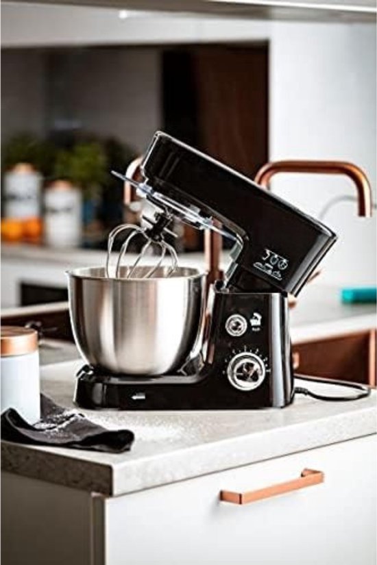 DYNA® Mixer met mengkom - Mixer - Mixer met mengkom keukenmachine - Zilver- 22cm x 35cm x 30cm; 4 kg van Merkloos