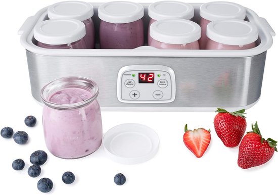 DYNA® Yoghurtmaker - Citruspers - Ijsmachine - Zilver/Wit - ‎19cm x 37cm x 15cm van Merkloos