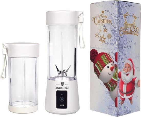Easyblender- Blender- Easyblends Pro- Wit- Extra cup- Draagbaar- Kersteditie- Kerstcadeau van Merkloos