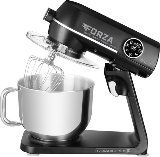 ECG FORZA 6600 Metallo Nero - Keukenmachine - 6,5 liter - 1800 W - Zwart van ECG