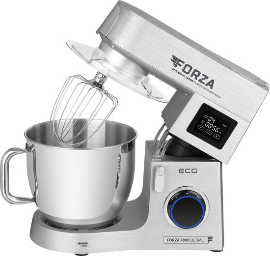 ECG FORZA 7800 Ultimo Argento - Keukenmachine - 8 liter - 1800 W - Zilver van ECG
