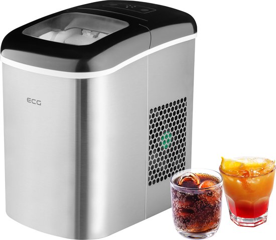 ECG ICM 1253 Iceman - IJsblokjesmachine - 12 kg ijs per dag - Compact en draagbaar - Roestvrijstalen van ECG