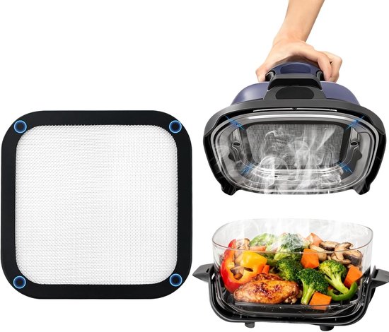 Effectieve RVS Spatbescherming voor Airfryer, Siliconen Mudguard, Geschikt voor Diverse Modellen