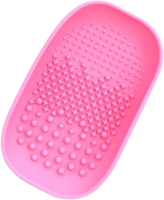 Effectieve Siliconen Borstelreiniger voor Make-upkwasten, Ideaal voor Thuis en Reizen, Eenvoudig Schoon te Maken, Geschikt voor Droge Cosmetica, Roze Kleur van Merkloos