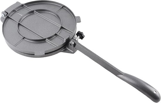 Efficiënte en handige tortilla pers voor het maken van tortilla's, pannenkoeken en meer (20cm Zwart)