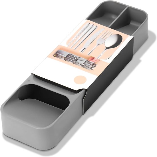 Efficiënte en veelzijdige besteklade-inzet, 40 x 11,5 cm, perfect voor organisatie en ruimtebesparing van Merkloos