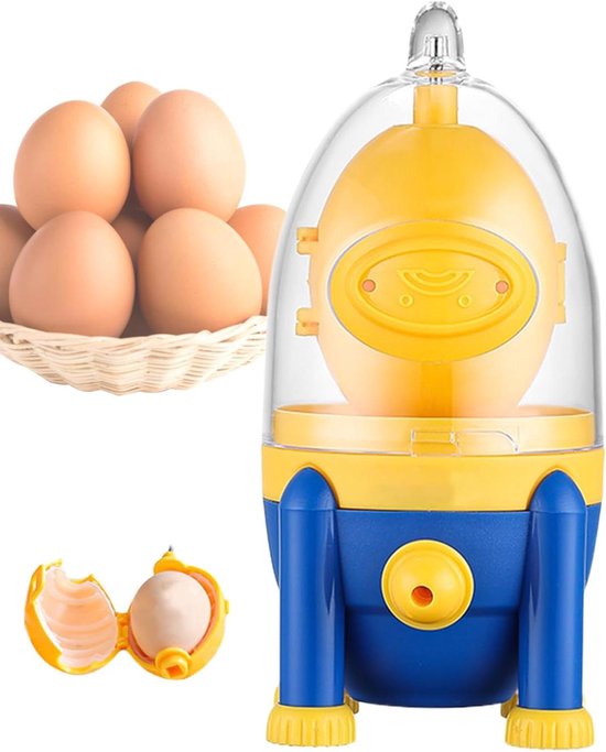 Eier Mixer - Keuken Gadget - Ontbijt Bereiden - Handmatige Aandrijving - 7x7x17 cm - Wit