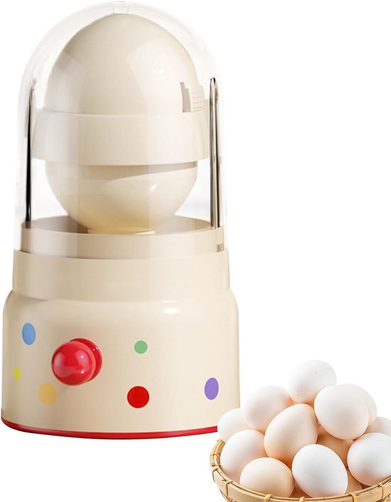 Eierdraaier Handmixer - Keuken Gadget - Eieren Maken - Draagbaar Handmatig - 15.5 x 8 cm - Crèmekleurig