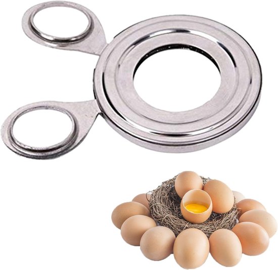 Eieren Snijden en Openen met RVS Eiersnijder en Eierschaar - Keukenaccessoires voor Perfect Gekookte Eieren van Merkloos