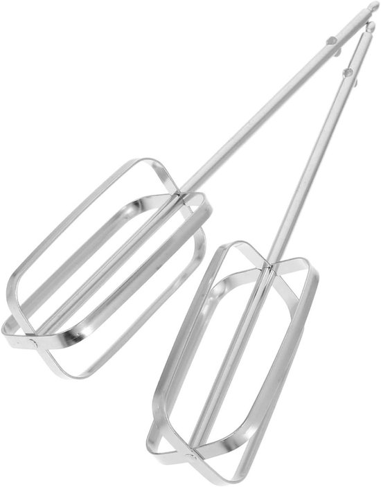 Eierklopper Accessoires - Mixer hulpstukken - Bakken en mengen - 4-blads ontwerp - 2 stuks - Zilver van Merkloos