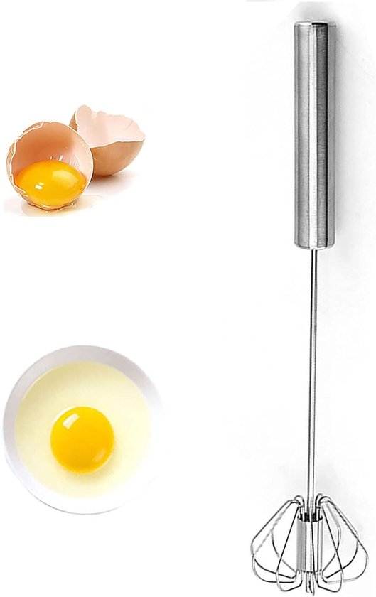 Eierklopper - Handmixer Blender - Snel Mixen - Semi-automatisch - 20-26 cm - Zilver
