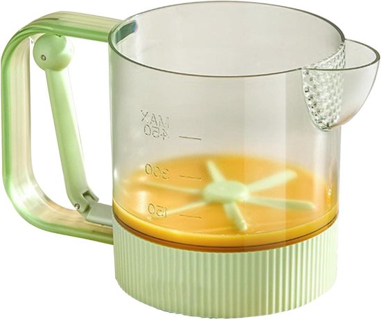 Eiermengbeker - Eierklopper Voedselmixer - Snel Ingrediënten Mengen - Semi-automatisch Mechanisme - 18.5 x 11.5 x 10.6 cm - Groen